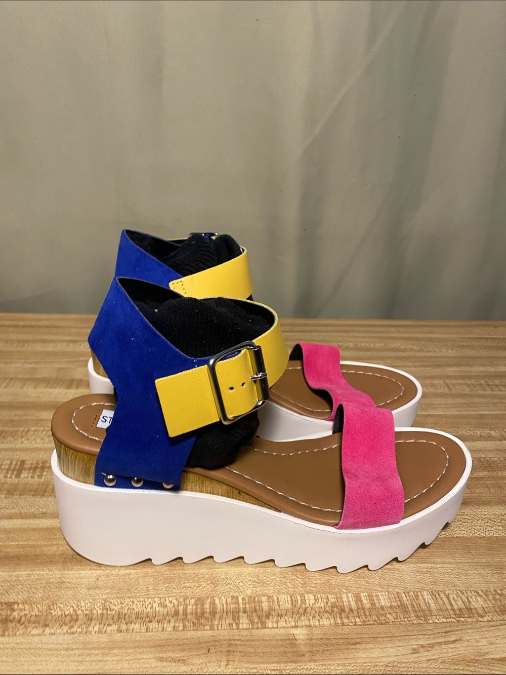 Steve Madden Keanu Platform Wedge Sandals Muti-Color WNMS 10/EU 40